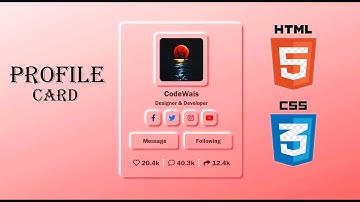 Awesome Profile Card UI using HTML & CSS .