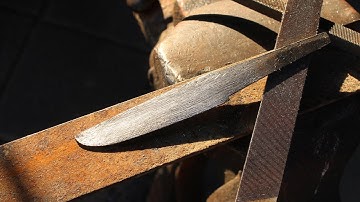 From ore to Kaiken knife - Part 5: filing and clay-hardening the kaiken, yaki ire - Knifemaking