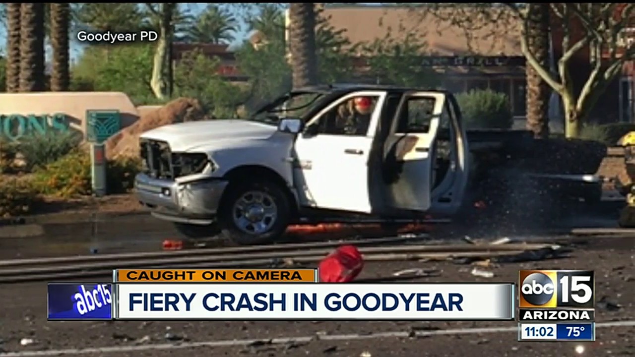 Three hurt after multicar crash with fire in Goodyear YouTube