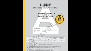 8 Sınıf Kurumsal Denemeler Hız 4 Matematik Çözümleri