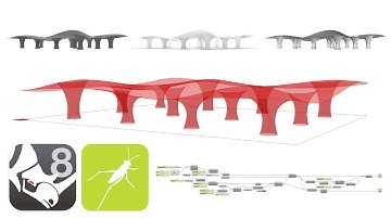 Parametric Design Tutorial Canopy Structure Pavilion using Grasshopper for Rhino 8 3D