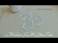 White work | Lace letter L | simple stitches