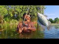 Big WHITE Tilapia Fishing in Under Water Lake | Best Hook Fishing in Village | Lake Fishing Video