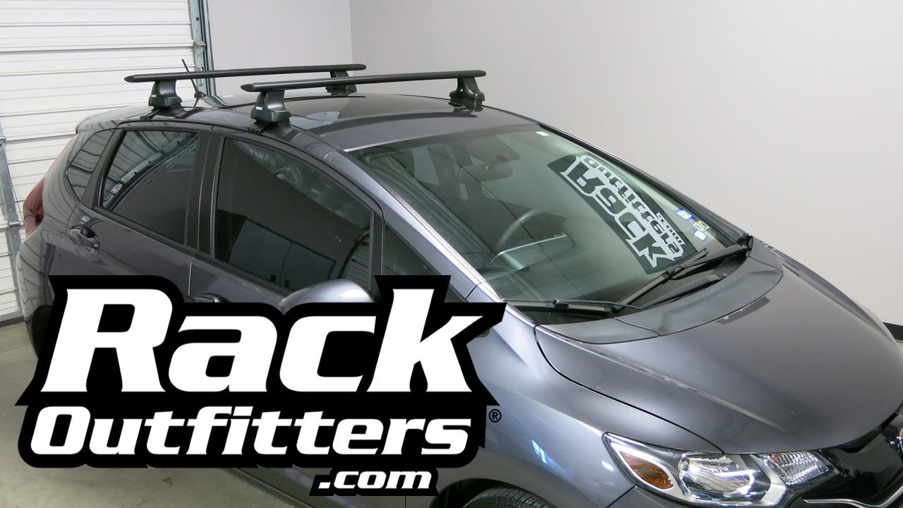 Honda Fit with Thule BLACK AeroBlade Roof Rack by Rack Outfitters - YouTube