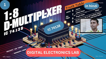1:8 Demultiplexer using ic 74138,1 to 8 Demux experiment on experimental kit,
