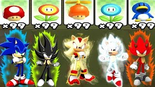 New Super Mario Bros. Wii - All Sonic Power-Ups