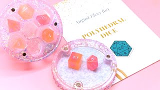 Resin Glow In The Dark Polyhedral Dice And Dice Box Holder- Sophie And Toffee