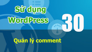 Tự học WordPress online - 7 Quản lý comment