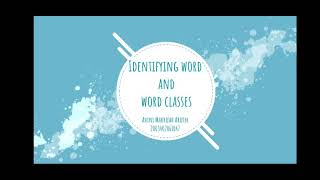 Identifying word and word classes for EVC (English Vocabulary and Corpora)