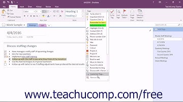 OneNote 2016 Tutorial Tagging Notes Microsoft Training