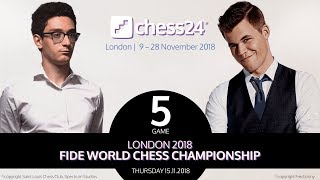 Caruana-Carlsen, Game 5 - 2018 FIDE World Chess Championship Caruana-Carlsen, Game 5 - 2018 FIDE World Chess Championship
