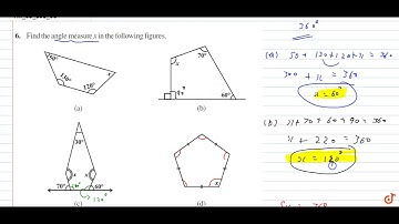Find the angle measure x in the following figures.
