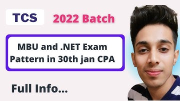MBU and .NET unit Pattern in CPA Exam | #tcs #tcser #ipa
