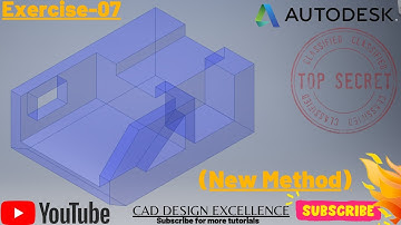 Autodesk Inventor Exercises for beginners #NewMethod || Inventor Tutorial (Easy Method)
