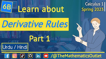 Differentiation rules in urdu hindi | power rule, derivative sum rule || Lec 6B