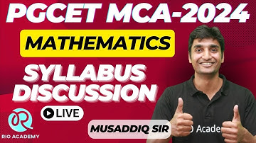 PGCET MCA-2024 | Mathematics | Syllabus Discussion