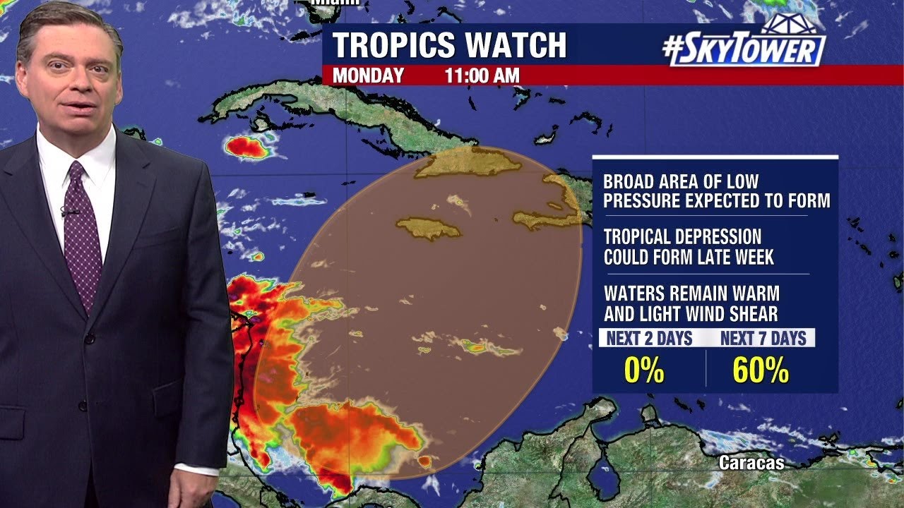 Tropical depression could form in Caribbean late this week - YouTube