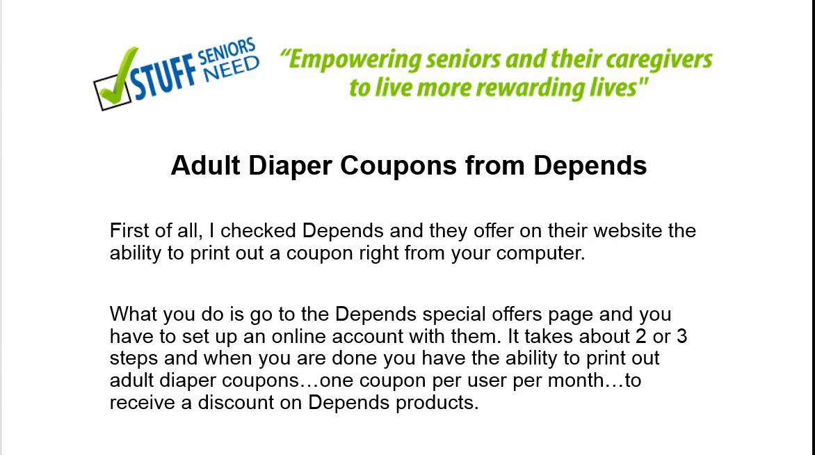 adult diaper coupons YouTube