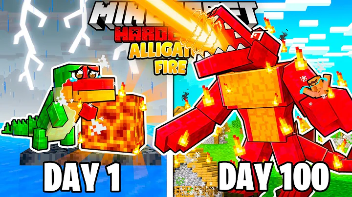 I Survived 100 Days as FIRE ALLIGATOR in HARDCORE Minecraft!