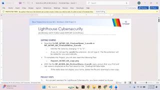 New Perspectives Access 365 | Module 6: SAM Project A Lighthouse Cybersecurity