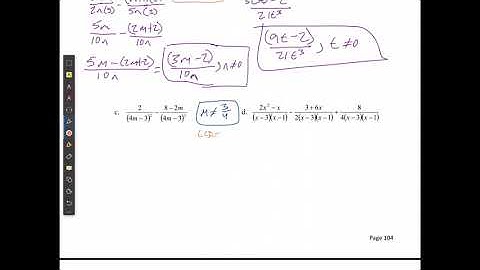 M20 1 Adding and Subtracting Rational Expressions Part 1a