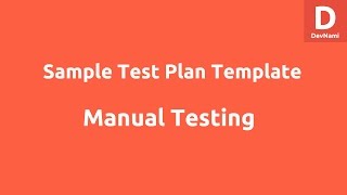 Sample Test Plan Template Excel