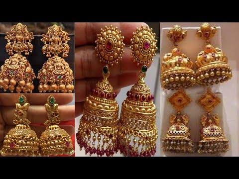 Sparkling Fashion: Gold Jhumka Earring designs latest 2019/ Gold buttalu |  Gold jhumka earrings, Gold earrings indian, Gold earrings designs