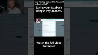 Saving your #mongodb database string in #payloadcms #nextjs #coding