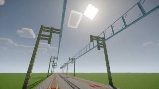 Minecraft Minecart Railway with Overhead Line Catenary System Test Track