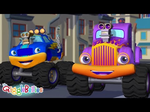 Colorful Learning Rhymes | Monster Trucks | Go Super Trucks