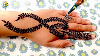 Simple Arabic Henna Mehndi Designs || Drawing with Henna for Hands || Eid Special Henna Design