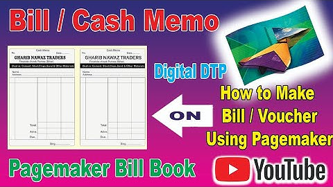 Haw to Prepare Bill in PageMaker #voucher#cashmemo#{Odia}