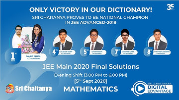 JEE MAIN 2020 FINAL MATHEMATICS 5TH SEPTEMBER EVENING SHIFT