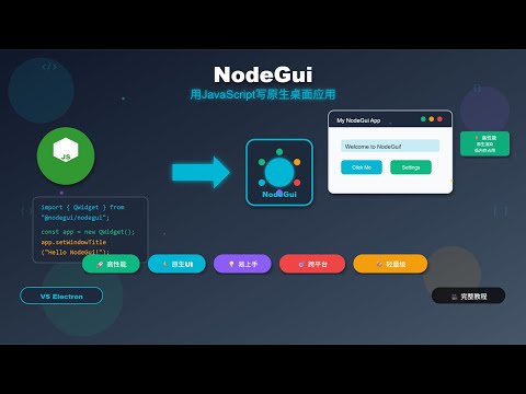 Electron又一位挑战者！NodeGui：更轻量的JS桌面应用开发框架