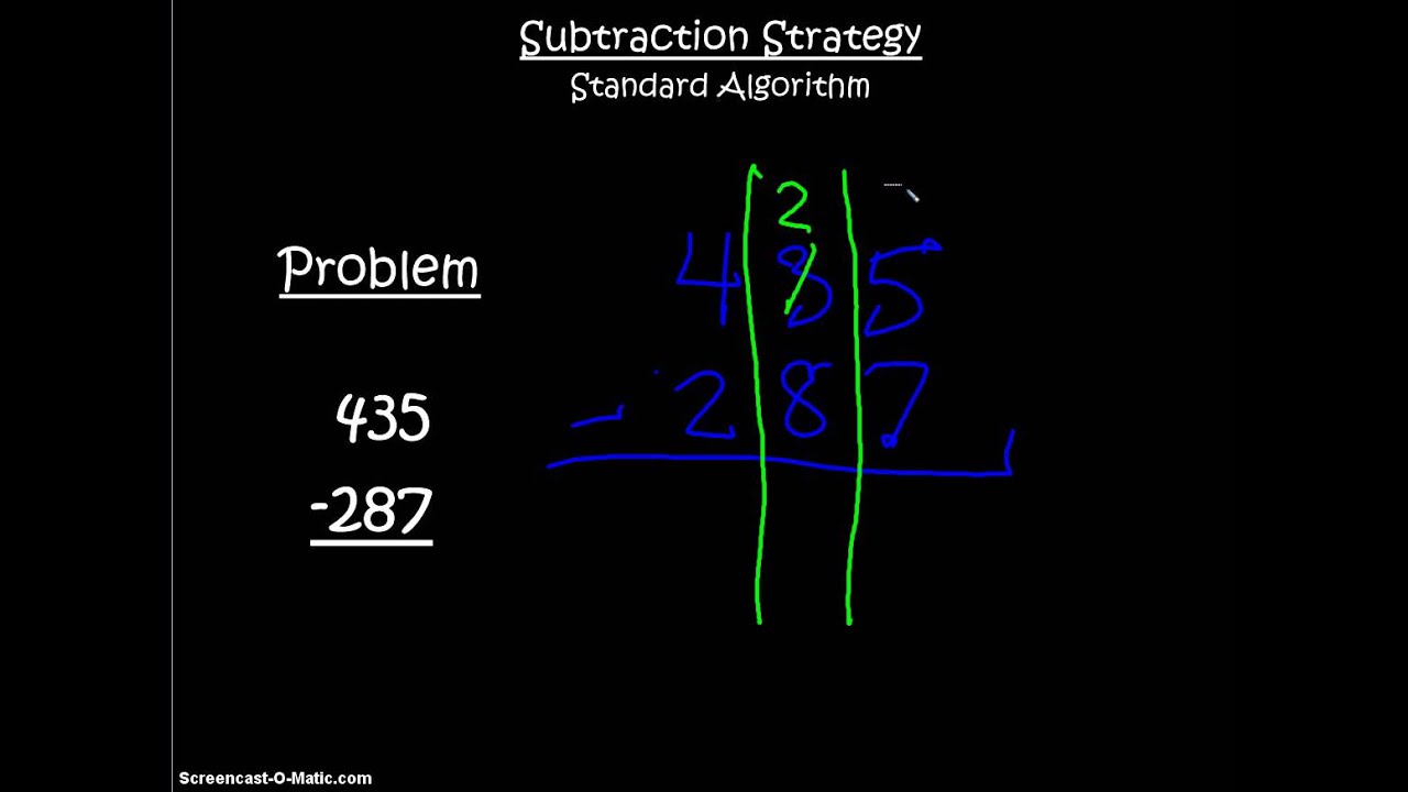 Video Lesson - Subtraction - Standard Algorithm 1 - YouTube