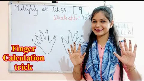 Finger Calculation trick , Easy tricks for multiplication and divide by 9,  Math trick