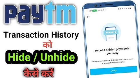 Paytm Transaction History Hide/Unhide Kaise Kare | Paytm Hidden Payment History | Paytm Trick