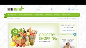 Fresh Market Responsive OpenCart Theme - Video ServerThemes.Net