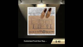 Customized Front Door Rug Personalized Coir Outdoor Coconut Mat Wedding Gift Boho Chic Welcome Do...