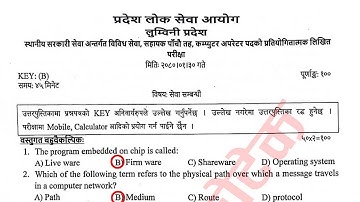 Lumbini Pradesh Loksewa Computer Operator Questions 2080 | Computer Operator Lumbini Loksewa Exam