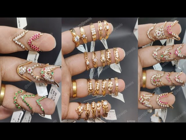 Gold jewellery Vonku rings for women's - YouTube