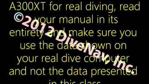 Aeris A300XT Dive Computer: Online Class M1S2