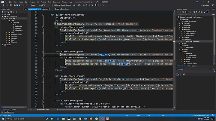 crud operation in mvc 5 without entity framework 2020 : - Create, Update,Delete,Read