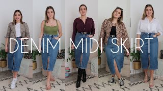 How To Style A Denim Midi Skirt- Midsize Size 12 | A Little Obsessed screenshot 5