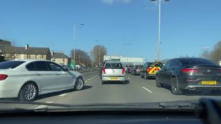 Driving in the West of Scotland - Paisley to Partick, Glasgow traffic jam - March 2021