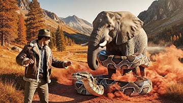 Heroic Rescue Team Saves Helpless Elephant from a Deadly Giant Python | Emotional Wildlife Rescue 🐘🐍