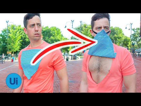 This ridiculous t-shirt transforms into a facemask (The Coro-Neck)
