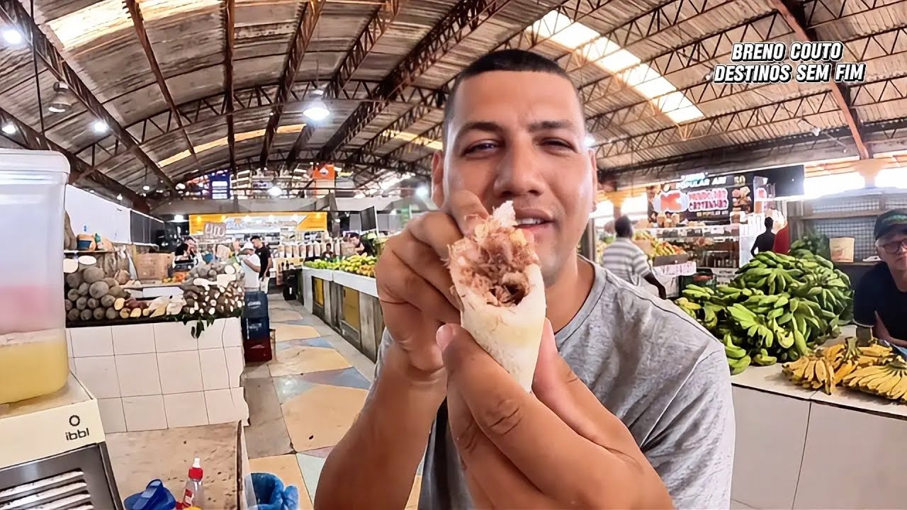 Café da manhã no Mercado Central de Aracaju Sergipe  🍽️ | Tapioca e pastel com caldo de cana 