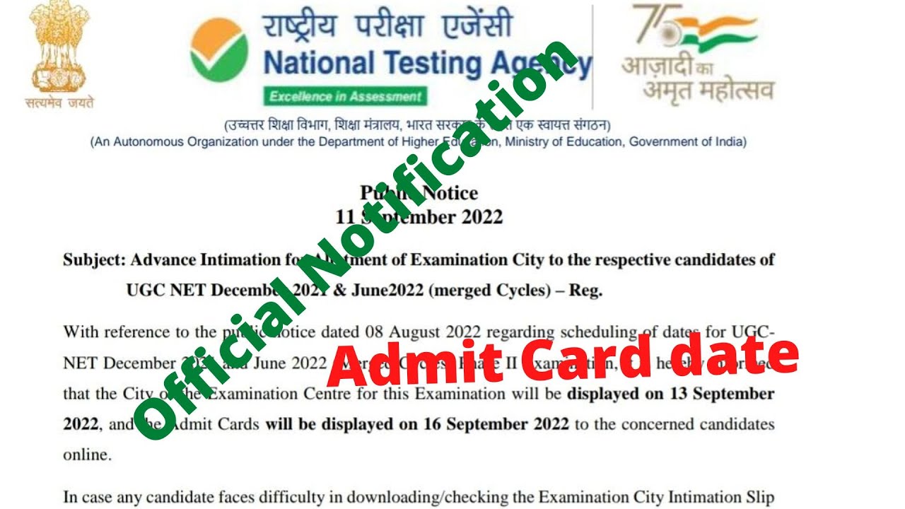 Official Notice By NTA NET JRF Admit Card Date Out YouTube official-notice-by-nta-net-jrf-admit-card-date-out-youtube