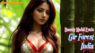 AI ArT Lookbook 💎Eva's Fashion Style-Forest Femme Bikini Voyager💕Gir Forest, India ❤️